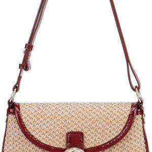 Women Straw Crossbody Bag Woven Beach Shoulder Handbag for Vacation Summer